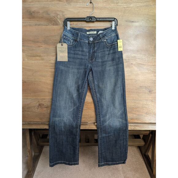 Stetson Straight Jeans Womens 4L Blue Denim Fitted Medium Wash "S" Back Pocket - Picture 1 of 5